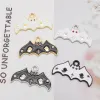 10pcs mélange en émail de la chauve-souris Charmes alliage Halloween Animal Jewelry Collier Femme Boucles d'oreilles Bracelet Métalcane Accessoire fait à la main