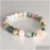 Beaded Mg0817 8 Mm Genuine Morganite Bracelet Heart Chakra Lucky For Women Healing Gemstome Dainty Yoga Mala Drop Delivery Jewelry Bra Dhs3X