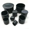 Round Black Chair Table Feet Tube Cover 6mm~63mm Pipe Tubing End Cover PVC Soft Rubber Caps For Furniture Legs Protectors