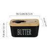 Plates Butter Dish With Lid Cheese Rectangular Airtight Kitchen Storage For West/East Coast Butters Ceramic Holder