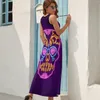 Casual Dresses Purple Neon Skull Dress Street Style Böhmen Long Women Beach Custom Maxi Birthday Present