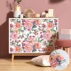 Bakgrundsbilder Boho Floral Peel och Stick Bakgrund Pink Akvarell Blommor Självhäftande rum Dekor Möbler Skåp klistermärke