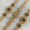 Arabian Sunflower Belt Round Crystal Hollow Flower Metal Waist Chain For Wedding Parties 240326