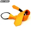 Neck Ties Solid color student easy to pull tie knot free Korean student uniform narrow ZIPPER TIEQ