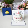 Musical Birthday wenskaarten 3D Pop -up cadeaubon met LED -muziek cadeaubonnen met envelope bruiloftdecoraties voor tafels