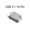 5st/Lot USB 3.1 SMD 90 graders laddningskontakt Contector Type C 16 Pin 0,8 1,6 mm för laddningsbryggans hamnuttag