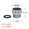 1pc Messing 1/2 "männlich bis M22 M24 M20 Fadenstecker für Badezimmer Duschhahnadapter weiblicher Stecker Kupfersteine