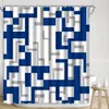 Современная геометрическая занавеска для душа с линиями арки изгибы элегантные квадраты середины века красочные минималистские украшения ванной комнаты