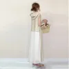 Повседневные платья Syeazeam Женщины одевают французскую элегантную капюшону простую модную уникальную сплайсированную модную модную универсальную женскую одежду главной улицы