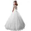 Girl Dresses Champagne Flower Dress Kids Ball Gown Fantasia Infantil Vestidos de Primera Comunion Första gemenskapen för flickor