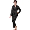 Home Vêtements Fashion Femme Pajamas Sets Silk Casual Lace Lace Up Two Piece Momewear Sleepwear Women Costumes