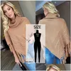 Kadın Sweaters Kashmere Sıcak Cape Pançolar Irregar Bultleneck Pubsel Tassel Pelerin Örme Palto Bayanlar Sıradan Plover Cloghet Sweater Drop Deli Dhxyj