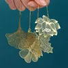Chiński styl metalowy zakładek vintage liść pusta klonowy liść fringed wisiorek wisiorek moreli