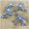 Hair Clips Barrettes Fashion Flower Leaf Rhinestone Pearl Pin For Women Bride Bling Crystal Accessories Jewelry Drop Delivery Hairjewe Dhvd0