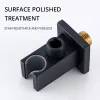 Solid Brass Modern Matt Black Shower Accessories Wall Mounted Square Hand Shower Holder Wall-Mounted Fixed Hand Shower Bracket