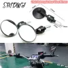 2 stks/paar 7/8 "Universal Motorfiets achteruitkijkspiegels Ronde Handgreep Bar End Foldable Motor Bike Side voor Cafe Racer