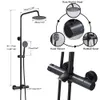 Badrumskran Chrome Rain Shower Head Thermostatic Bath Oucet Wall Mounted Bathtub Dusch Mixer Tap Shower Facet Shower Set