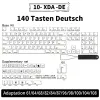 Accessori 140 Chiavi PBT KeyCaps XDA Profilo Layout ISO Tasti chiave tedesca per la tastiera meccanica di Cherry MX
