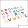 Réfrigérations Aimments enfants Baby Wooden Alphabet Lettre caricature Étude d'apprentissage pédagogique Toy UNI Gift Drop Livrot Home Garden XC DH0J8