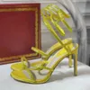 Dress Shoes Sexy High Heel Sandals for Women Rhinestone Ankle Snake Rope Surrounding Party Ball Crystal Gladiator H240409 4GK7