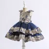 Pretty Blue Pink Jewel Girl's Birthday/Party Dresses Girl's Pageant Jurken Flower Girl-jurken Meisjes Everyday Skirts Kinderkleding SZ 2-10 D409299