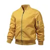 Gränsöverskridande stativ krage flygjacka Spring Autumn MA1 Pilotjacka Baseball Uniform Solid Color Mens Coat 240321