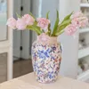 Vases Vintage Vase Blue And White Porcelain Ceramic Making Old Ice Crackle Flower Applique Craft Decoration Arrangement