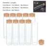 5pcs longueur 100 mm Spécifications multiples tube à essai en verre inférieur plat avec bouchons en liège pour type de tests diamètre 12 mm-40 mm