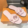 Designer Beach Slippers Women's Sandals Candy Colored Hollow Letter Slippers Genuine Leather Summer Brand Woman's Sandal Size 35-42