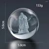 Dekorativa figurer 50mm laser snidning 3D confucius kinesiska Kongzi Clear Glass Crystal Balls Ornament Sfär Souvenir Pappersvikt Hantverk