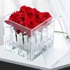 Acrylic Flower Box 2 Layer Clear Book Vase Floral Centerpiece For Dining Table With Flower Holes Long Square Vase Modern Vase