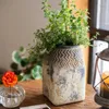 Wazony artystyczny naturalny styl wazon kwiat kwiatowy vintage Craft Cement Designer Grey Ton
