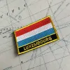 Luxemburgse nationale vlag borduurpleisters badge schild en vierkante vorm pin één set op de doek armband rugzakdecoratie