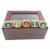 Nieuwste serie sieraden Hurricanes 1983 1987 1989 1991 2001 Ring met houten doos souvenir Eagle Miami Men 9499942