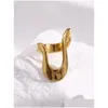 Stud -oorbellen Huanqi Gold Color Irregar Hollow roestvrijstalen ring voor vrouwen Girls Simple Fashion Design Vintage Metal Jewelry Drop D OTDX9