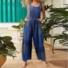 Glockenböden für Frauen Frauen Jumpsuit ROMPER CLASSIG LOOSS LOSSCHLIESSE Weitbein Overallgurt Geiger Rabbshose Langarm Jean Jumper für Frauen