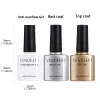 Gel Vdn 8ml 3 Bottles Top and Base Coat Antioverflow Nail Gel Polish Soak Off Gel Long Lasting Nail Primer Gel Varnishes