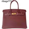 BK Manual Pure Leather Wax Line 2024 Litchi Mönster Platinum Bag Womens One Shoulder Portable Large Capacity
