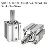Cylindre d'air SDA Série Pneumatique Cylindre compact 12 16 20 25 32 40 50 63 BORE 80 mm à 5 10 15 20 25 30 35 40 45 50 mm