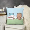 Pillow Panda et Brownie Bear Couple Throw Couvoirs décoratifs pour le boîtier de luxe du canapé