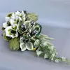Fleurs décoratives mariage bouquet nuptial de la cascade en cascade en cascade artificiel rustique vintage vintage de lamoise d'honneur de la fleur de tenue