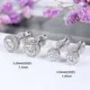 Brincos de garanhão drring 18k 0,5ct 0,3ct Todos os brindes de moissanita para mulheres brilhantes de laboratório de diamante de diamante de diamante cortado incolor de diamante 925 prata