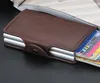 Card Holders Men Business Aluminum Cash ID Holder Slim Metal PU Leather Cardholder Antithief Case Bag1520364