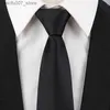 Neck Ties Men and womens black tie formal business 8cm zipper style hand tied student casual fashion narrow 6cm solid color glossy finishQ