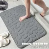 Memory Foam Bath Mat Cobblestone Präglat badrum bad i tvättbassäng Badkar Sidgolvmatta duschrum Dörrat för badrum