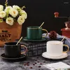 Mugs Simple Ceramic Lovers Coffee Cup Dish Tea Set Mug With Spoon Business Gift