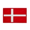 Dänemark Flag IR Infrarot Reflektierende gestickte Patches Taktische militärische Nationalflagge Emblem applizierte PVC -Gummi -Schädelabzeichen