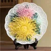 Decorative Figurines Creative Ceramic Plate Home Desktop Decoration Hanging Tray Crafts Living Room Display