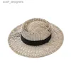 Chapéus de balde largura Chapéus de balde simples Chapéu de verão Women Women Straw Beach Visor Protection Hats Sun Brim Sunhat Chapeau Femme DropShipping Y240409