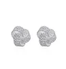 Charme 925 Boucles d'oreilles à nouage d'amour plaqué STERLING PLACE pour les femmes de 12 mm de diamètre haut polir 4980065